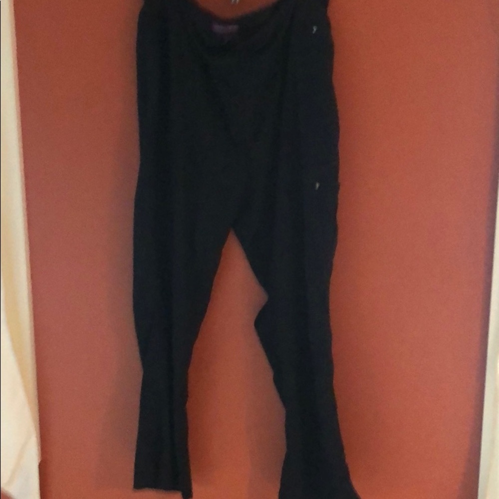 Black scrub pants, yoga style